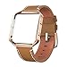 SWEES Leather Bands Compatible with Fitbit Blaze Smart Watch, Genuine Leather Replacement Band with Metal Frame Small & Large for Women Men, Champagne Gold, Rose Gold, Black, Brown, White, Grey, Beige