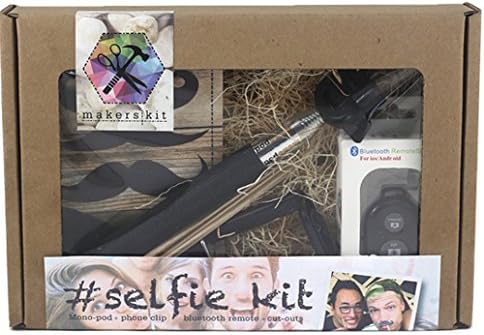 MakersKit #Selfie Kit + Bluetooth Remote, Monopod, Mustache Cutouts