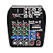 RONSHIN Electronics Sound Mixing Console with Bluetooth Record 4 Channels Audio Mixer for Stage Performance Family K Songs Black U.S Plug