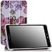 MoKo Samsung Galaxy Tab 4 7.0 Case - Ultra Slim Lightweight Smart-shell Cover Case Stand, Floral PURPLE (WILL NOT Fit Samsung Galaxy Tab 3 7.0)