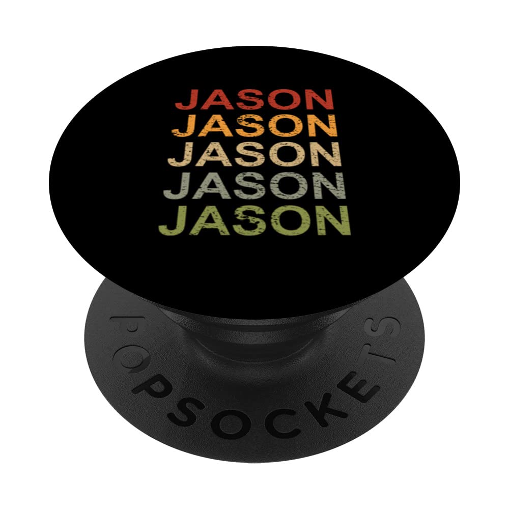Retro Jason Personalized, Jason Name, Boy Man Jason PopSockets Swappable PopGrip