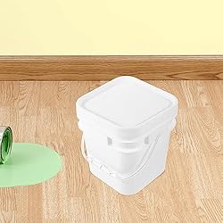Alipis Paint Bucket with Lid 1 Gallon White Plastic