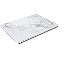 Flexzion Rectangular Marble Cheese Board - 11.5 x 15 Inch Gray Marble Serving Board for Baking, Charcuterie, Pastry, Trivet - Non-Stick Heat Resistant Marble Cutting Boards for Kitchen