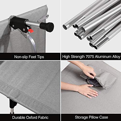 CAMPMOON Ultra Lightweight Backpacking Cot for Tent, Upgraded Sturdy