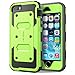 iPhone 5S Case, [Heave Duty] i-Blason Armorbox Slim Hybrid Dual Layer Case with Front Cover and Built-in Screen Protector/Impact Resistant Bumpers Cover with Holster for Apple iPhone 5/5S (green)