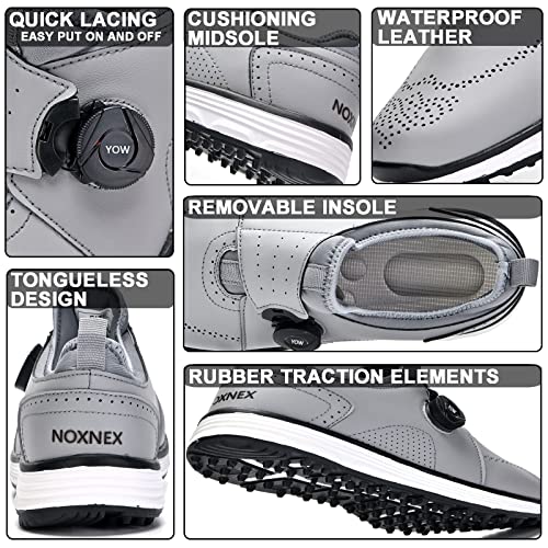 NOXNEX Men's Golf Shoes Spikeless Golf Shoe Men Slip on Golfshoe