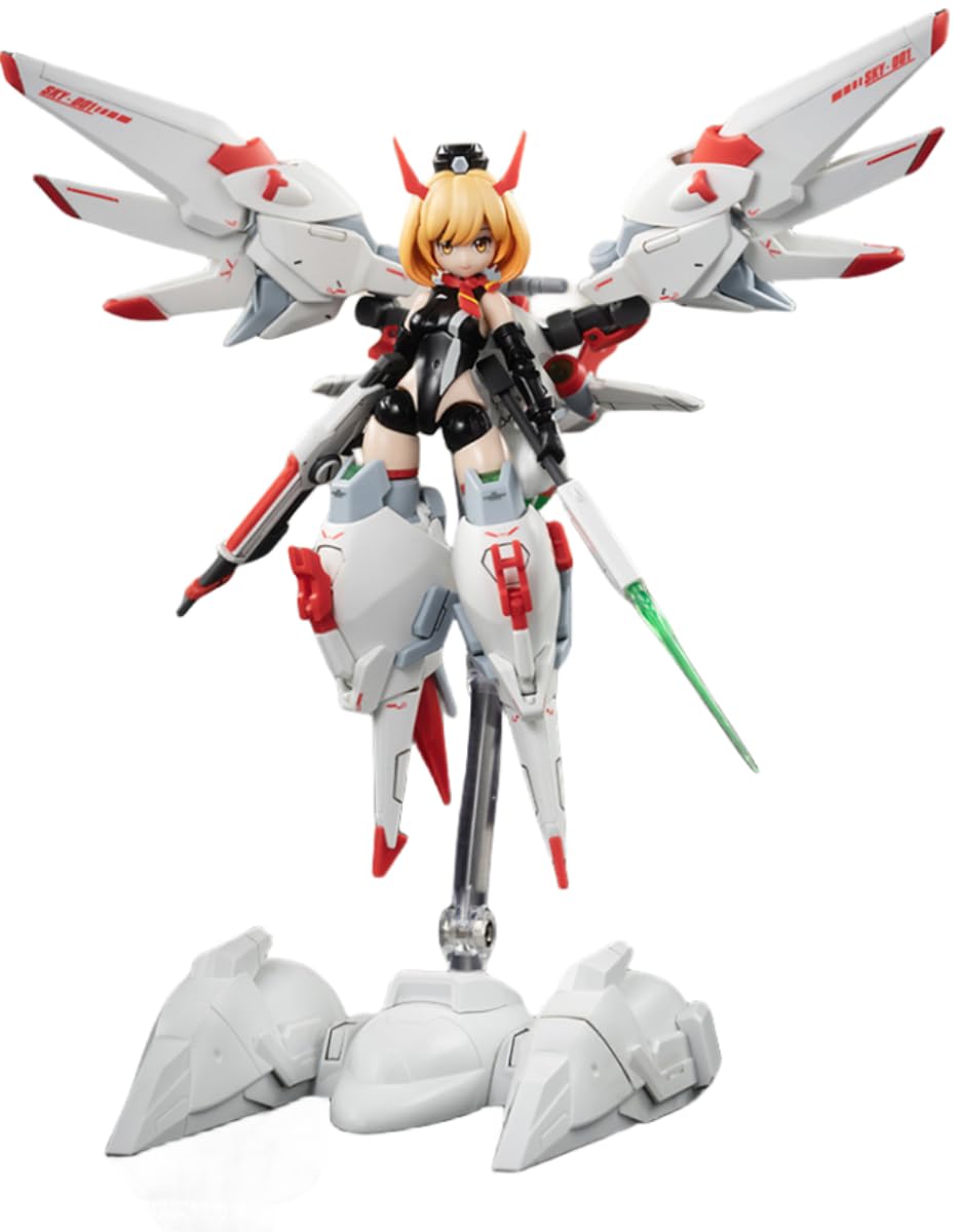 HiPlay BigFirebird x Hemoxian Plastic Model Kits: Full-Time Jijia, Kelly Janet, Mecha Musume, Anime Style Collectible Action Figures KL, Red, White, Black