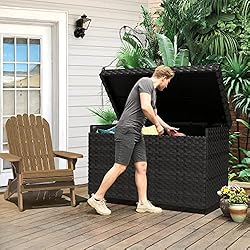 YITAHOME 230 Gallon Wicker Deck Box, XXL