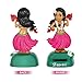 Amosfun Dashboard Hula Girl Bobble Head Solar Powered Hawaiian Hula Shaking Head Dancing Toy Figure Doll for car Interior Decorations Ornament Pink