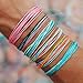 BOMAIL 14-16 Pieces Wave Bracelet Braided Rope Bracelet Set Handmade Adjustable Friendship Bohemian Bracelet Handcrafted Jewelry for Women