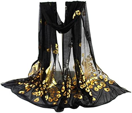 Women Peacock Flower Long Scarves, TRENDINAO Ladies Girls Multi-color Soft Shawl Scarf Stole