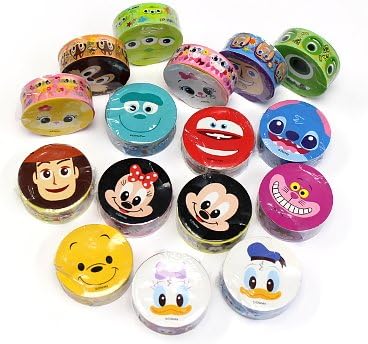 Amazon ディズニー オールスター ミニテープ フェイス顔柄 16種類16個1セット Disney マスキング マスキングテープ 文房具 オフィス用品