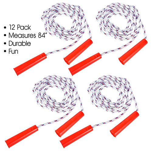 ArtCreativity 84 Inch Nylon Ropes for Kids Pack of 12 Durable Jump