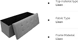 Dripex Folding Linen Storage Ottoman 120L 110x38x38 Light Grey view 7