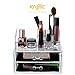 Acrylic Vanity Makeup Storage Organizer - This cosmetic make up organizer is an excellent holder for jewelry brush sponge and other beauty items! great for any bathroom countertop! Spacious box case drawers organizers accommodate for brushes and more
