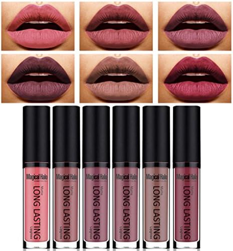 Mikong 6 Shades/Set New Lip Lingerie Matte Lipstick Waterproof Lip Gloss Makeup (A)