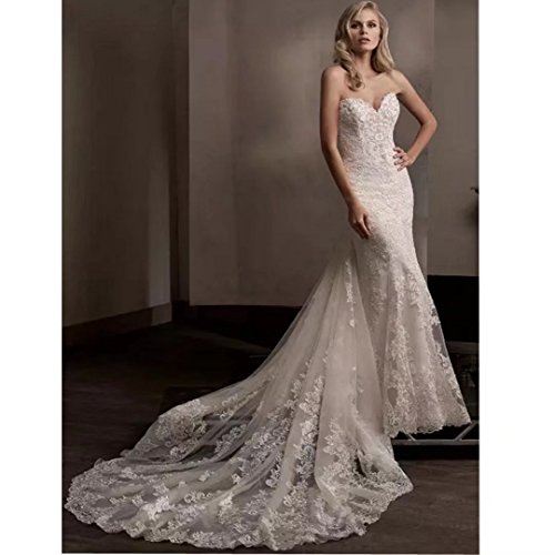 Chady 2018 Sweetheart Mermaid Wedding Dresses with Detachable Train