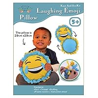 Emoji Smile Face with Tears, Sew and Stuff Kit. Ideal Kids Craft Kit Includes all Supplies. Fun Activity. Ages 5-12. All Inclusive Arts and Crafts, w/ Vibrant Colors Ideal Rainy Day Activity