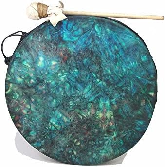 Frame Drum Ceramic Hoop Drum, Tie Dyed Goat Skin Rope Tuned