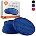 Large Drink Coasters - Absorbs Moisture and Prevents Table Damage, Modern Blue Rubber Coaster with Non-Slip Bottom for Drinking Glasses, 6 Pack