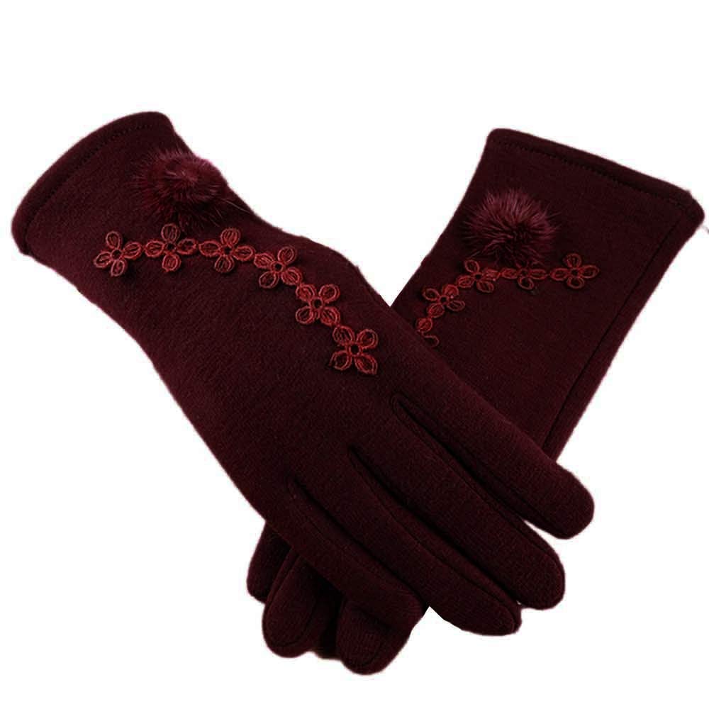 The 10 Best Womens Thinsulate 3M Thick Wool Knitted Half Mitten Suede Palm Gloves