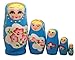 MAGIKON Blue Set of 5 Cutie Nesting Dolls Matryoshka Madness Russian Doll , Easy to Open