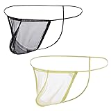 ZONBAILON Men's Mesh Stretch Thong T-Back See