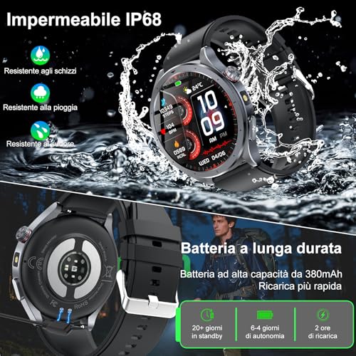2026 New Men's Smartwatch with ECG+HRV/ChatGPT AI, 1.53 Inch Fitness Watch with Calls and LED Flashlight, 24h Sleep Monitor, Heart Rate Monitor, SpO2/Temperature/SOS, Compatible with Android and iOS
