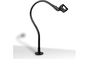 24-INCH Gooseneck Mic Stand - Heavy-Duty Desktop Gooseneck Mic Stand with Podium Flange Mount, Gooseneck Microphone Holder fo
