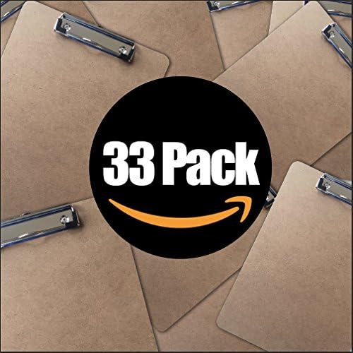 Clipboard Letter Size A4 9x12.5 inches Wood MDF Strong Low Clip with Hanger (Pack of 33)