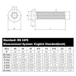 1/4-20 x 3/4" Button Head Socket Cap Bolts