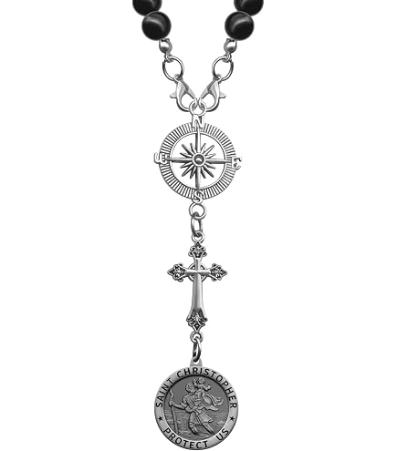 St. Christopher Medal For Car Visor Clip - Embossed Metal Patron Saint Of Travel Gift - View #2