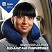 Travel Pillow Made of Memory Foam with 3 Removable Pillow Cases - Your Best Neck Support on a Train, Airplane, Car, Bus Or While Camping - Comfortable U Shaped Cushion by Handua