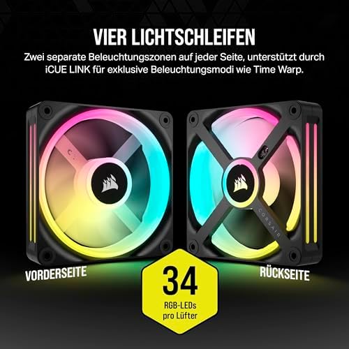 iCUE LINK QX120 RGB 120mm RGB Lüfter - Dreierpack - Schwarz