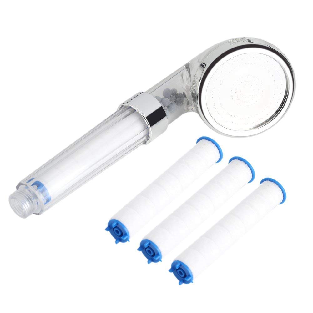High Pressure Water-Saving Negative Ions Filtered Handheld Shower Head with 3pcs PP Cotton Filters