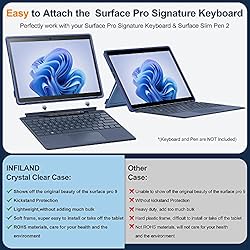 INFILAND Surface Pro 9 Case, Crystal Clear