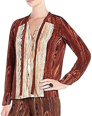 BCBG MaxAzria Brown Tree Print Blouse Shirt Jade