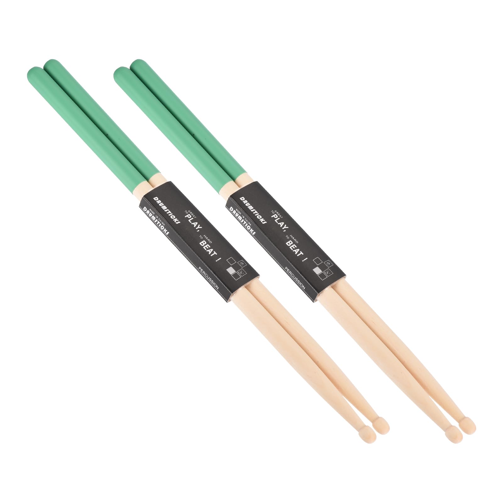 PATIKIL Maple Wood Drumstick 5A Anti Slip Handle Grips Drum Stick Green for Drumming Musical Instrument Percussion, 2 Pair