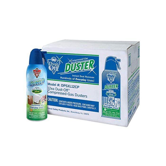 DustOff Falcon Professional Electronics Compressed Air Duster, 12 oz