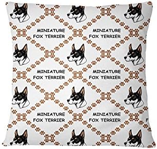 Miniature Fox Terrier Dog Paws Sofa Bed Home Decor Pillow Cover Pillow &amp; Cover Set RENJUNDUN