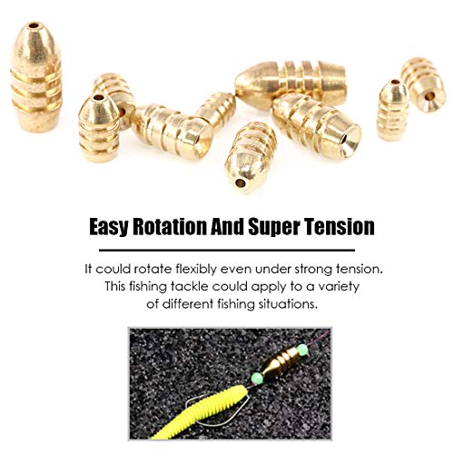 Hilitchi 150Pcs 5 Sizes Brass Bullet Weights Fishing Sinkers Kit with