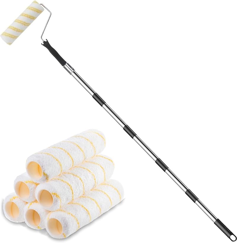 HeaHap Paint Roller with 6 Covers Extendable Pole Long Reach
