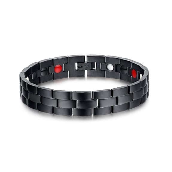 Jeracol Magnetfeldtherapie Armband Schmerzlinderung für Arthritis Karpaltunnel mit entfernen Werkzeug,schwarz
