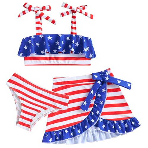 ALISISTER Little Girls Swimsuit USA American Flag