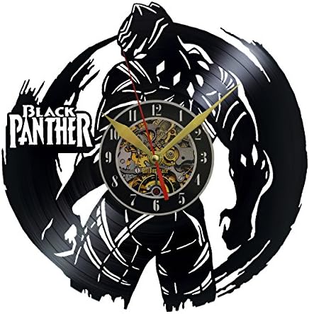 Vinyl Wall Clock Black Panther 12 in Black Decor Modern Decorative Vinyl Record Wall Clock Unique Gift To Your Friends And Family For Any Occasion Model # 01100