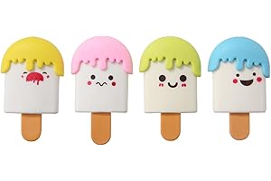 KUNFOWL 24 Pack Ice Cream Erasers for Kids, 3D Erasers for Boys and Girls, Fun Take Apart Erasers for School Supplies Prize Gifts Party Favors
