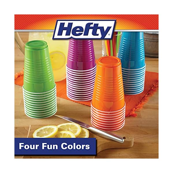 Hefty Party On Disposable Plastic Cups, Assorted, 16 Ounce, 100 Count ...
