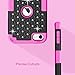 Hocase iPod Touch 7th/6th/5th Generation Case, Shockproof Heavy Duty Silicone Rubber+Hard Plastic Glitter Protective Case for iPod model A2178, A1574, A1509, A1421 - Black/Deep Pink