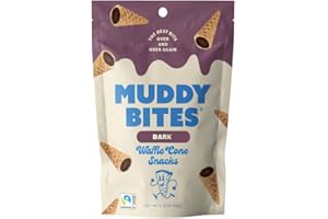 Muddy Bites - Dark Chocolate - Waffle Cone Snack Bite Sized Filled Cone Bites for Snack or Dessert Made with Cane Sugar, Kosher, Fair Trade Certified