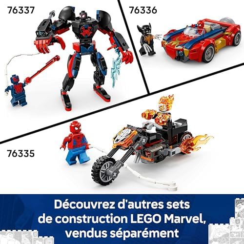 ǀ Marvel Le Combat des Robots : Spider-Man contre Docteur Octopus - Jouet de Super-Héros - 2 Figurines d'Action, 3 Minifigurines, Fusils à Tenons & Corde en Toiles - Cadeau Garçon dès 6 ans 76338